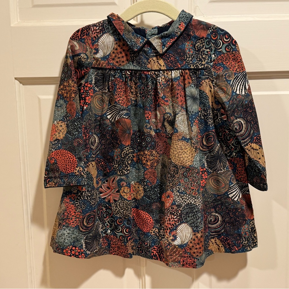 Bonpoint Printed Holiday Dress 2T 24M